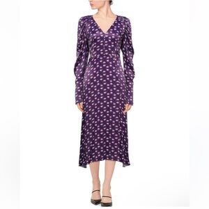 NWOT ROTATE BIRGER CHRISTENSEN Floral Print MIDI Length DRESS Size 4-6